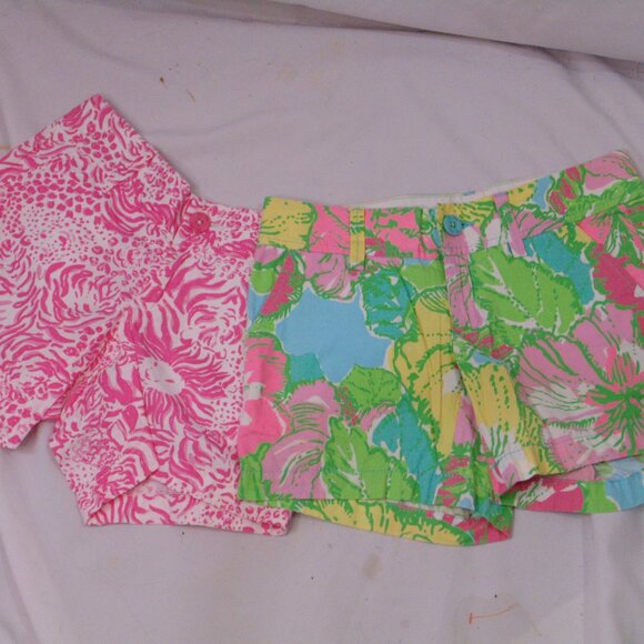 Lilly Pulitzer Pants - Lily Pulitzer The Callahan Short Womens 000 Lot of 2 Casual Chino Preppy